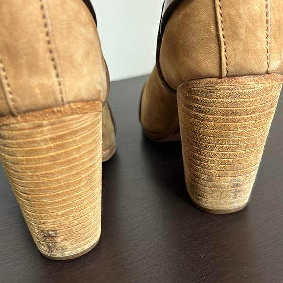Rag and Bone Harrow Nubuck Suede Ankle Boot Camel Chunky Heel Booties Sz 36 or 6 - Picture 13 of 16